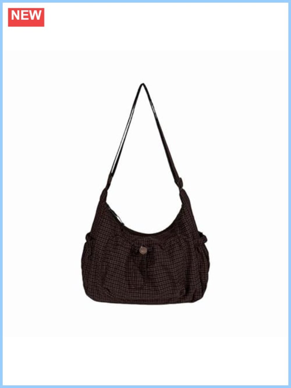 Nylon Crossbody Bag Plaid Hobo Purse Adjustable Strap Cute Messenger
